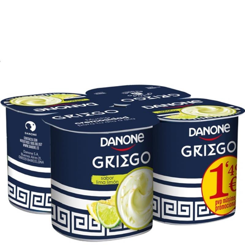 YOGHURT DANONE GRIEGO LIMA LIMON X4