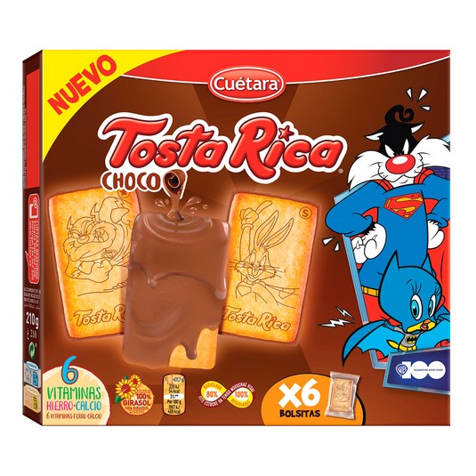 TOSTA RICA CHOCO LECHE 210GR
