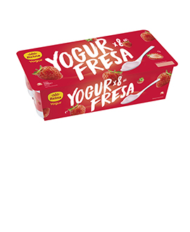 YOGUR SABOR FRESA 8X125G