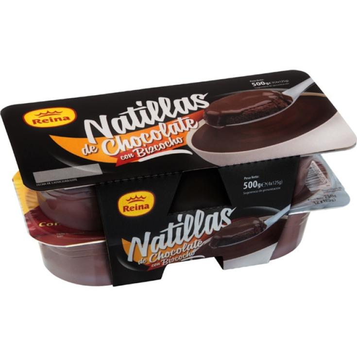 NATILLAS DE CHOCOLATE CON BIZCOCHO 4X125G