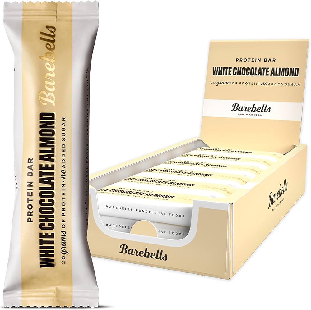 BAREBELLS PROTBAR WHT CHOC ALM 55G 12U