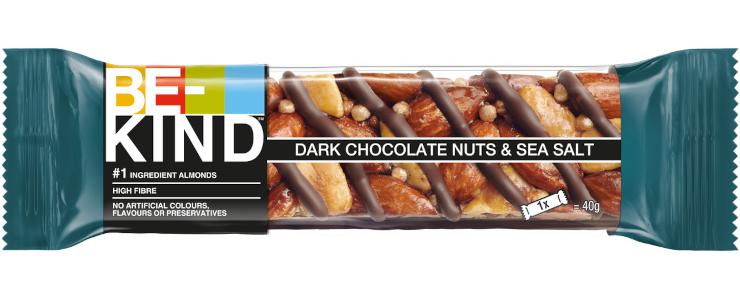 BEKIND DARK CH NUTS SEA SALT 40G 6X12U