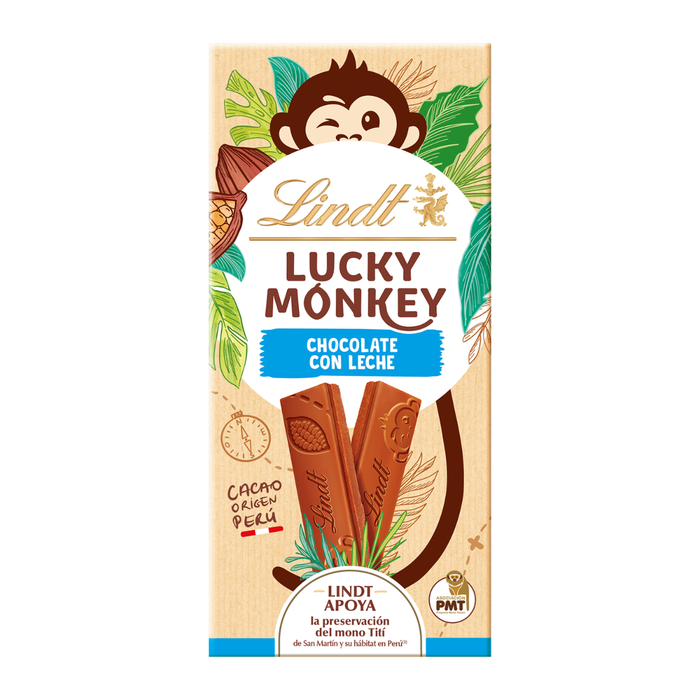 LINDT LUCKY MONKEY LECHE 100G 20X1U