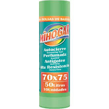 MIHOGAR BOL BAS 10UD G90 70X75 50L VERDE