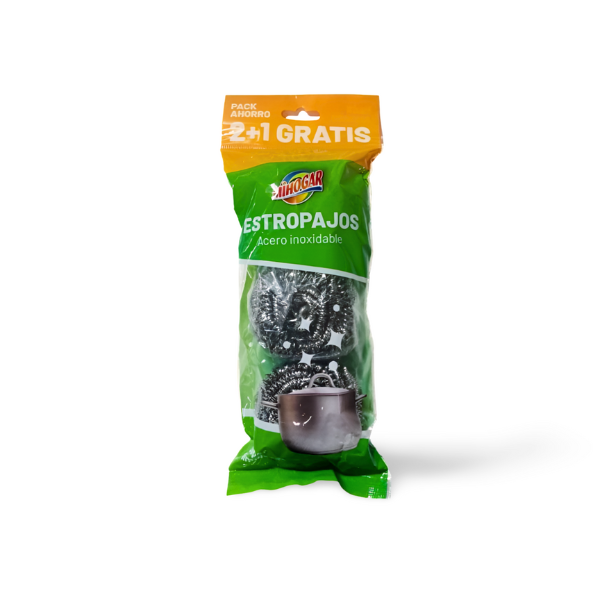 MIHOGAR ESTROPAJO INOX 2 PLUS 1